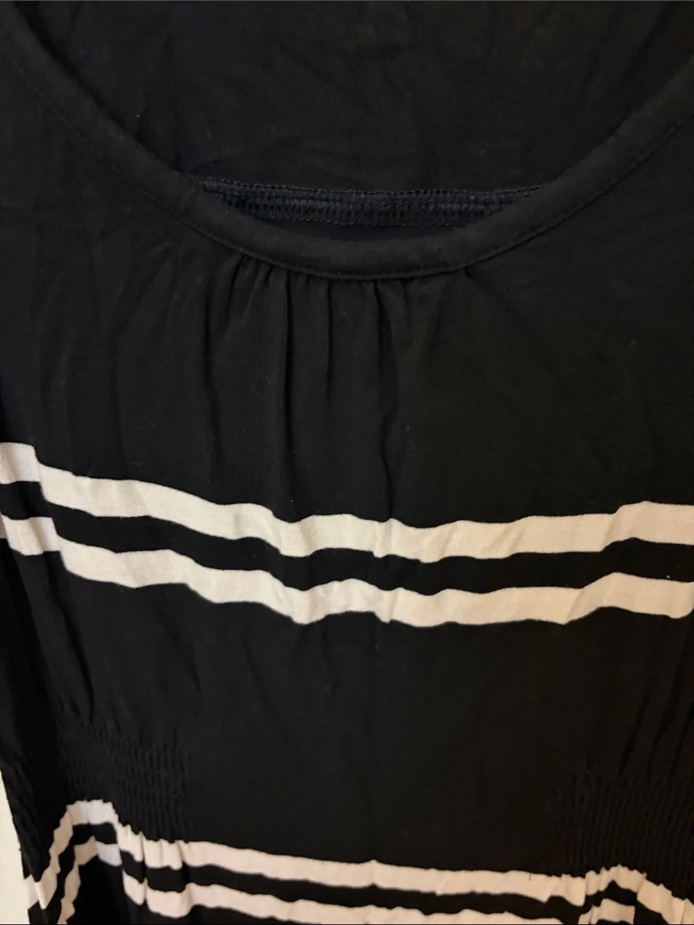 Elle Black and White Striped Sleeveless Dress